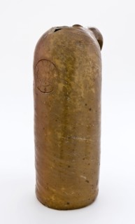 Stoneware mineral water pitcher, cylindrical with round shoulder, sausage ear and short neck, mineral water pitcher jar product
