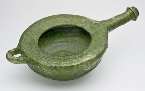 Earthenware basin green glazed with spout and horizontal sausage ear, mount holder sanitary soil find ceramic earthenware glaze