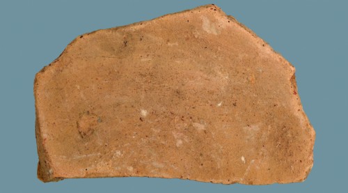 Fragment of earthenware dish, low model on stand, biscuit earthenware, plate dish crockery holder soil find ceramic earthenware