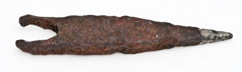 Possible pointed rear of small hammer, hammer tool kit fragment ground find iron metal, archeology Rotterdam City Triangle
