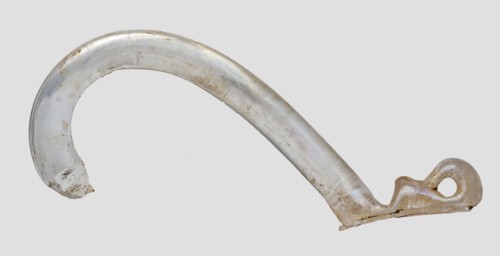 Fragment of glass ear with curled tip, clear glass, vase bottle vessel holder soil find glass, can be hand-blown Glass ear