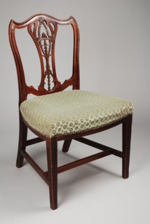Mahogany straight Chippendale chair, straight-seat chair seat furniture furniture interior design wood mahogany beechwood velvet