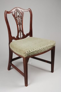 Mahogany straight Chippendale chair, straight-seat chair seat furniture interior interior design wood mahogany beechwood velvet