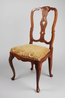 Straight elm wood rococo chair, chair furniture furniture interior design wood elm wood textile, Openwork backrest modern green