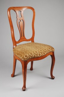 Elmwood rococo chair, chair furniture furniture interior design wood elm wood velor, Openwork backrest with rocailles