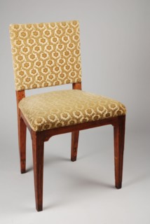 Simple elm wood straight chair, upright chair seat furniture furniture interior design wood elmwood velvet, Moss green velor