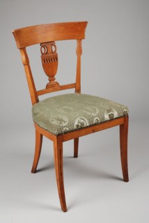 Egret Empire chair, chair furniture furniture interior design wood elm wood velor, Vase in the back leaf lotus in back style