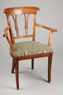 Elbow armchair, armchair seat furniture furniture interior design wood elm wood velor, In the openwork backrest four ears