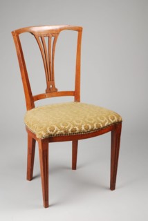 Eggshade Louis Seize chair, straight-seat chair seat furniture interior design wood elm wood velvet, Curved backrest
