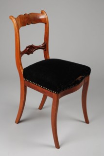 Mahogany Biedermeier straight chair, upright chair seat furniture furniture interior design wood mahogany elm velvet, Black