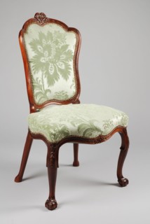 Mahogany rococo chair, chair furniture furniture interior design wood mahogany velvet, Seat and backrest covered with light
