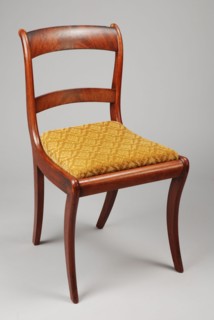 Mahogany Biedermeier chair, chair seating furniture furniture interior design wood mahogany velvet, Veneered hood and lining
