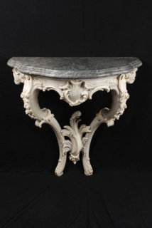 Painted lime wood rococo console table, console table side table table furniture interior design paint marble stone lime wood