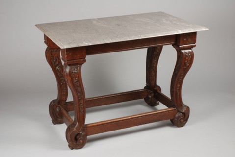 Oak Dutch Régence wall table with marble top, side table table furniture interior design wood oak marble stone, S-legs