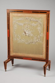 Louis Seize fire screen, fire shield fire screen furniture wood oak wood rosewood maple wood velvet lacquer, Veneered with ebony