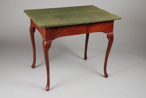Queen Anne play table, table furniture interior design wood pine wood paint brass, Ge Wood pine with rectangular leaves covered