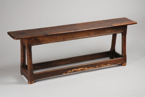 Oak bench, sofa seating furniture interior furnishings oak wood, Sober executed seat is straight shelf four legs