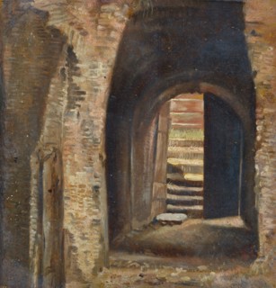 Jan Bikkers, Cellar of the Preachers from the Oude Gasthuis on the Hoogstraat, painting footage cardboard paint, interior