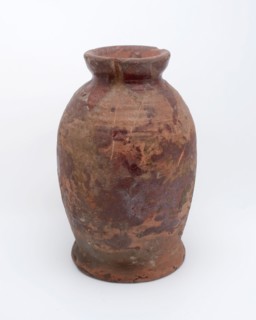 Pottery pot on stand, baluster shape, used in the sugar industry, sugar bowl pot holder soil find ceramic earthenware glaze lead