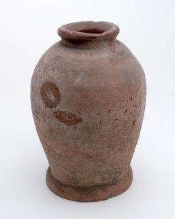 Pottery pot on stand, baluster shape, was used in the sugar industry, sugar bowl pot holder soil find ceramic earthenware glaze