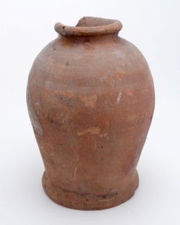 Pottery pot on stand, baluster shape, was used in the sugar industry, sugar bowl pot holder soil find ceramic earthenware glaze