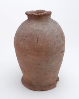 Pottery pot on stand, baluster shape, was used in the sugar industry, sugar bowl pot holder soil find ceramic earthenware glaze