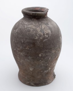 Pottery pot on stand, baluster shape, was used in the sugar industry, sugar bowl pot holder soil find ceramic earthenware glaze