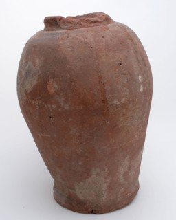 Pottery pot on stand, baluster shape, was used in the sugar industry, sugar bowl pot holder soil find ceramic earthenware glaze