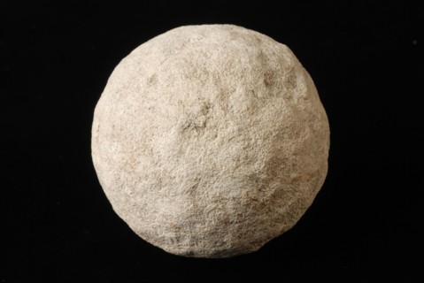 Small stone bullet, bullet projectile? ammunition? foundations sandstone stone natural stone, archeology Capelle aan den IJssel