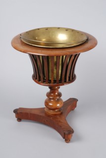 Biedermeier mahogany tea stew, tea stew stew furniture interior design wood mahogany copper, Round basket with curved bars and