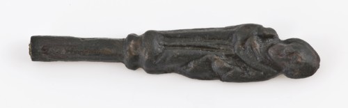 Fragment of copper apostle play, stalk with apostle, spoon cutlery fragment soil find copper brass metal, cast-beaten Fragment
