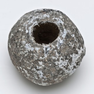 Lead spindle or bead, spinklos bead tool kit? Soil discovery lead metal, cast Lead spinning or bead Almost completely round