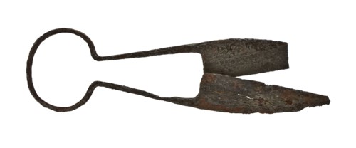 Iron squeeze scissors, small size, pinch cutter scissor cutting tool soil finds iron metal, forged sharpened Iron scissors