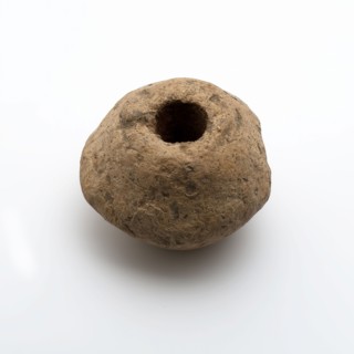 Pottery spinklos, double conical, gray-brown shard, spinklos soil found ceramic earthenware, hand-turned baked Pottery spindle