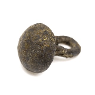 Metal button, half ball of brass with fixed eye, knot clothing accessory clothing soil find copper brass metal, cast brass knot