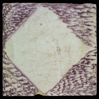 Ornament tile with blank squared and dotted decor, purple decor on white background, wall tile tile image ceramic earthenware