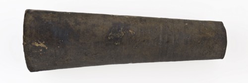 Raises knife in the form of tapered, hollow tube, has knife cutlery soil find copper? metal, Tapered hollow shaft archeology