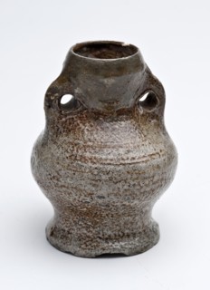 Small stoneware jug with two pierced ears, salt glaze, jug holder tools equipment soil find ceramics stoneware glaze salt glaze