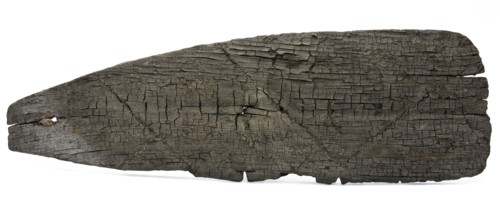 Oak trowel or blade for handlebars, rudder soil find oak wood, cutted sawn planed chiseled oak paddle blade row leaf or blade