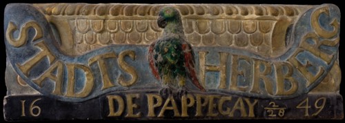 Facade stone Stadts 16 Inn the Pappegay 228 49, facade stone sculpture sculpture building component sandstone stone paint