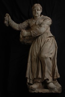 Pieter Rijckx, Sculpture girls' dormitories Burgerweeshuis, right orphan girl, facade sculpture sculpture footage building