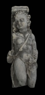 Fragment of the facade, girl, facade sculpture sculpture footage building component sandstone stone, sculptured Facade