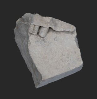 Fragment image in gown, toes, sculpture footage fragment limestone stone, total (10397 tm 10400) ca 130 kg sculpted Rectangular