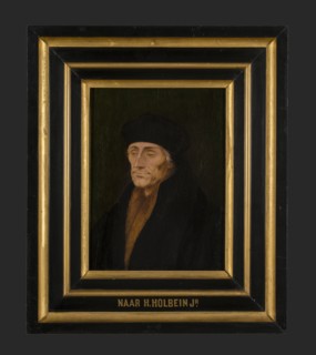 after: Hans Holbein de Jonge, Portrait of Desiderius Erasmus, portrait painting footage wood oil panel, Portrait rectangular