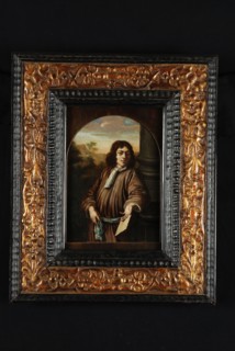 Portrait of unknown man, self-portrait? portrait painting visual material wood oilpainting without extension, Standing