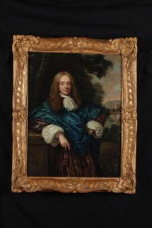 Adriaen van der Werff?, Portrait of Willem Thibault, portrait painting canvas linen oil painting, Standing rectangular portrait