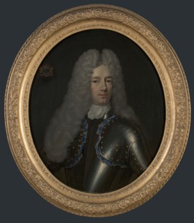 Portrait of Gijsbert Diederiksz. Van Hogendorp (1667-1750), portrait painting footage linen oil painting, Oval portrait of man