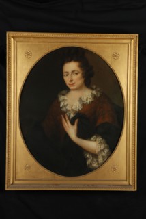 Johann Friedrich Bodecker, Portrait of Sara Davidsdr. Le Balleur (1663-1735), portrait painting material linen oil paint, Oval