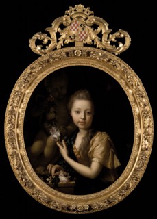Adriaen van der Werff, Portrait of Maria van der Werff (1692-1731), portrait painting material linen oil painting, Oval portrait