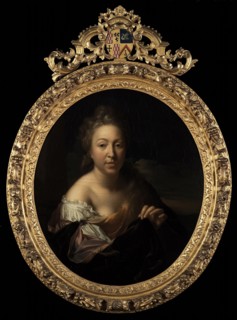 Adriaen van der Werff, Portrait of Margaretha Rees (1669-1732), portrait painting visual material linen oil painting, Oval